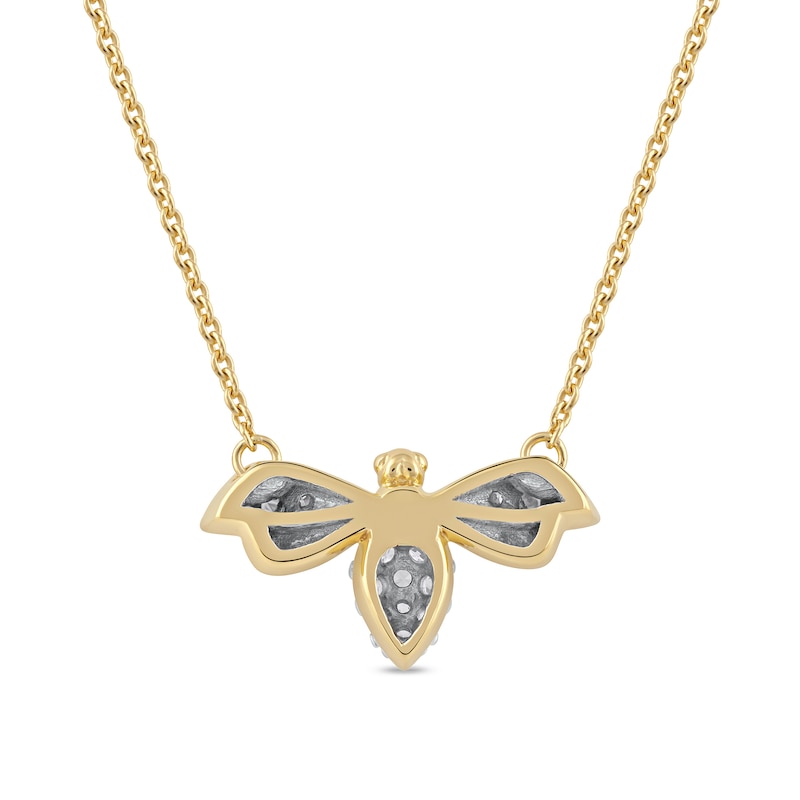Main Image 3 of 0.08 CT. T.W. Diamond Bumblebee Necklace in Sterling Silver with 14K Gold Plate