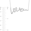 Thumbnail Image 4 of 0.05 CT. T.W. Diamond "Love" Cursive Curly Script Necklace in Sterling Silver