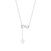 Thumbnail Image 2 of 0.13 CT. T.W. Diamond Infinity Heart Lariat-Style Necklace in Sterling Silver - 19"
