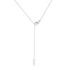 Thumbnail Image 5 of 0.13 CT. T.W. Diamond Infinity Heart Lariat-Style Necklace in Sterling Silver - 19"
