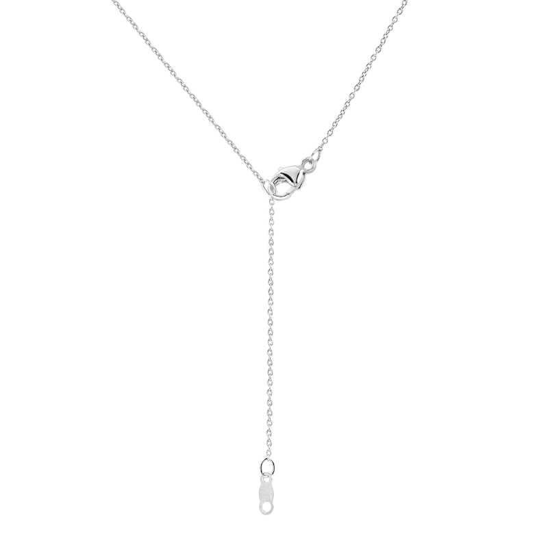 Main Image 5 of 0.13 CT. T.W. Diamond Infinity Heart Lariat-Style Necklace in Sterling Silver - 19"