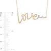 Thumbnail Image 4 of 0.05 CT. T.W. Diamond "Love" Cursive Curly Script Necklace in Sterling Silver with 14K Gold Plate