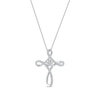Thumbnail Image 1 of 0.25 CT. T.W. Multi-Diamond Looped Cross Pendant in 10K White Gold