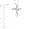 Thumbnail Image 4 of 0.25 CT. T.W. Multi-Diamond Looped Cross Pendant in 10K White Gold