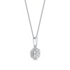 Thumbnail Image 2 of 0.16 CT. T.W. Diamond Flower Frame Pendant in 10K White Gold