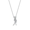 Thumbnail Image 2 of 0.20 CT. T.W. Diamond Wave Crossover Pendant in 10K White Gold
