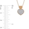 Thumbnail Image 4 of 0.05 CT. T.W. Diamond Big and Little Heart Stacked Pendant in 10K Gold