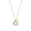 Thumbnail Image 2 of 0.10 CT. T.W. Diamond Tilted Button Heart Pendant in 10K Gold