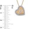 Thumbnail Image 4 of 0.10 CT. T.W. Diamond Tilted Button Heart Pendant in 10K Gold