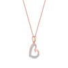 Thumbnail Image 2 of 0.12 CT. T.W. Diamond Tilted Curly Heart Pendant in 10K Rose Gold