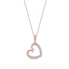 Thumbnail Image 3 of 0.12 CT. T.W. Diamond Tilted Curly Heart Pendant in 10K Rose Gold