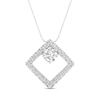 Thumbnail Image 1 of 0.50 CT. T.W. Diamond Interior Stone Tilted Square Frame Pendant in 10K White Gold