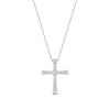Thumbnail Image 1 of 0.33 CT. T.W. Diamond Graduated Cross Pendant in 10K White Gold