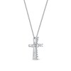 Thumbnail Image 2 of 0.33 CT. T.W. Diamond Graduated Cross Pendant in 10K White Gold