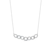 Thumbnail Image 1 of 0.25 CT. T.W. Diamond Open Marquise-Shaped Linked Chain Necklace in Sterling Silver