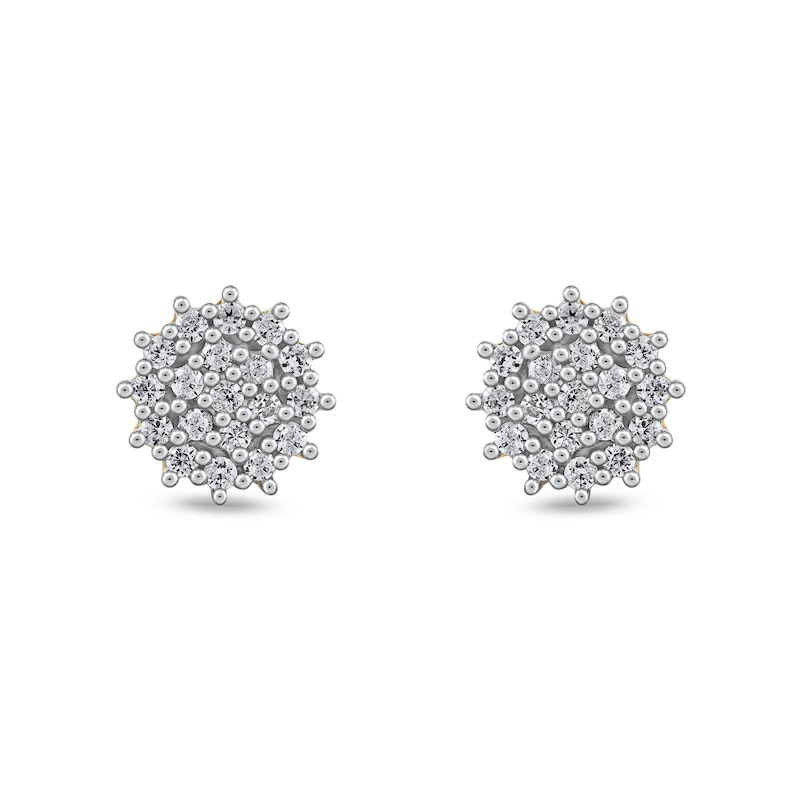 0.13 CT. T.W. Multi-Diamond Starburst Stud Earrings in 10K Gold