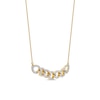 Thumbnail Image 2 of 0.25 CT. T.W. Diamond Open Marquise-Shaped Linked Chain Necklace in Sterling Silver with 14K Gold Plate