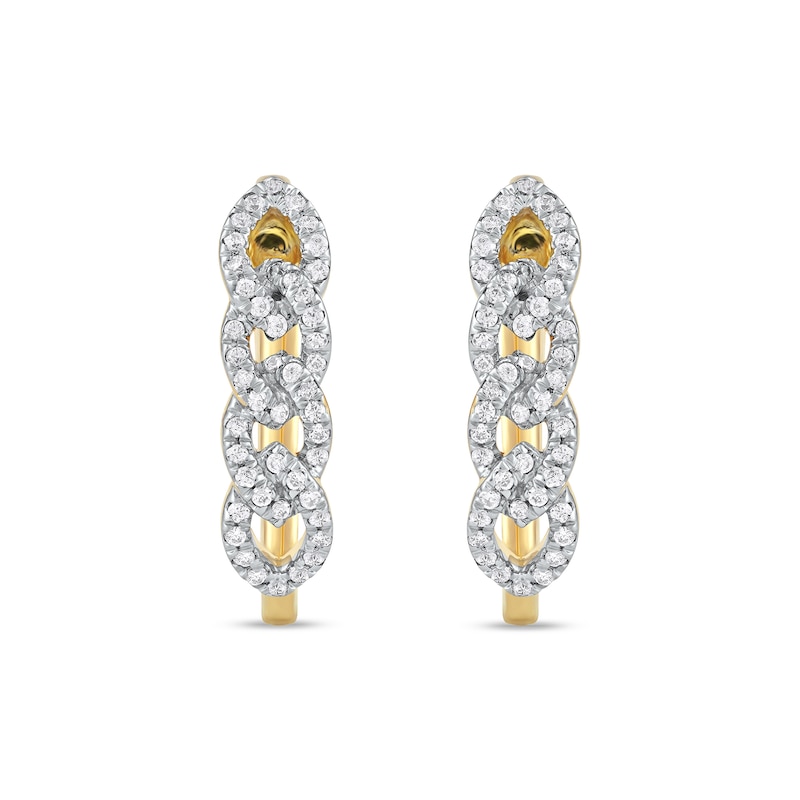 Main Image 2 of 0.25 CT. T.W. Diamond Multi-Link U-Hoop Earrings in 10K Gold