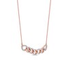 Thumbnail Image 2 of 0.25 CT. T.W. Diamond Open Marquise-Shaped Linked Chain Necklace in Sterling Silver with 14K Rose Gold Plate