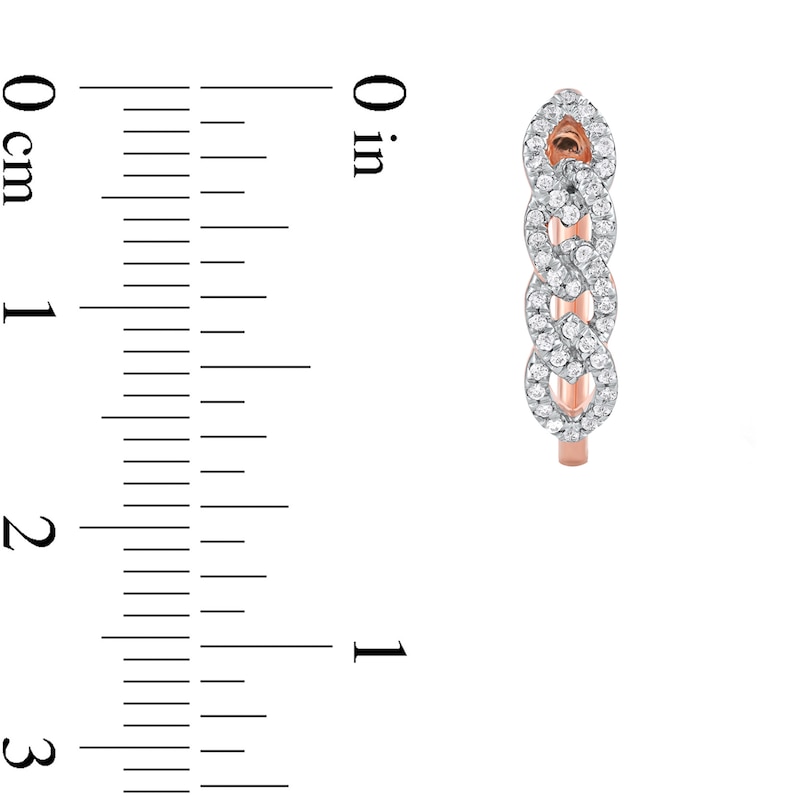 0.25 CT. T.W. Diamond Multi-Link U-Hoop Earrings in 10K Rose Gold