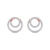 Thumbnail Image 2 of 0.25 CT. T.W. Diamond Swirl Double Circle Stud Earrings in 10K Rose Gold