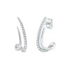Thumbnail Image 1 of 0.20 CT. T.W. Diamond Double Spike J-Hoop Earrings in 10K White Gold
