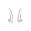 Thumbnail Image 2 of 0.20 CT. T.W. Diamond Double Spike J-Hoop Earrings in 10K White Gold