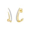 Thumbnail Image 1 of 0.20 CT. T.W. Diamond Double Spike J-Hoop Earrings in 10K Gold