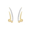 Thumbnail Image 2 of 0.20 CT. T.W. Diamond Double Spike J-Hoop Earrings in 10K Gold