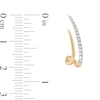 Thumbnail Image 3 of 0.20 CT. T.W. Diamond Double Spike J-Hoop Earrings in 10K Gold