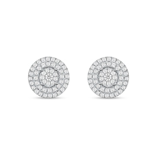0.25 CT. T.W. Multi-Diamond Double Frame Stud Earrings in 10K Gold