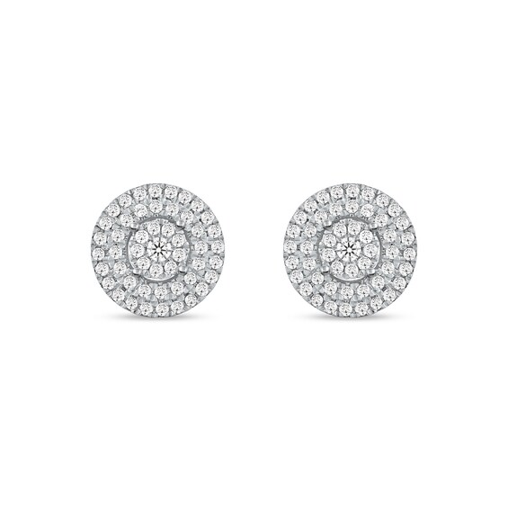 0.25 CT. T.W. Multi-Diamond Double Frame Stud Earrings in 10K Gold