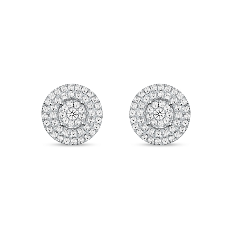 0.25 CT. T.W. Multi-Diamond Double Frame Stud Earrings in 10K Gold