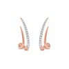 Thumbnail Image 2 of 0.20 CT. T.W. Diamond Double Spike J-Hoop Earrings in 10K Rose Gold