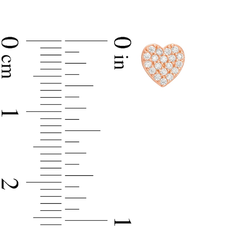 Main Image 3 of Child's Cubic Zirconia Minnie Mouse and Heart Cluster Stud Earrings Set in Sterling Silver and 18K Rose Gold Plate