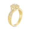 Thumbnail Image 3 of 0.58 CT. T.W. Emerald-Cut Diamond Double Frame Twist Shank Bridal Set in 10K Gold