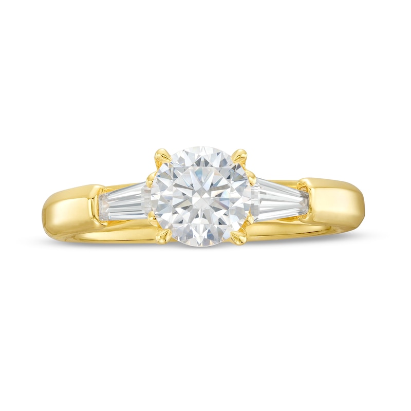 Main Image 4 of 1.33 CT. T.W. Certified Lab-Grown Diamond Three Stone Engagement Ring in 14K Gold (F/VS2)