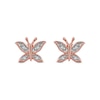 Thumbnail Image 2 of Diamond Accent Butterfly Stud Earrings in 10K Rose Gold