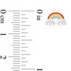 Child's 4.0mm Crystal and Rainbow Enamel Stud Earrings Set in Sterling Silver