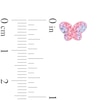Thumbnail Image 2 of Child's Pink, Purple and Lavender Crystal Butterfly Enamel Stud Earrings Set in Sterling Silver