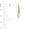 Thumbnail Image 3 of 0.25 CT. T.W. Diamond Triple Layer Oval Hoop Earrings in 10K Rose Gold