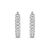 Thumbnail Image 2 of 0.15 CT. T.W. Diamond Triple Row Hoop Earrings in 10K White Gold