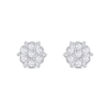 Thumbnail Image 2 of 0.11 CT. T.W. Diamond Honeycomb Stud Earrings in 10K White Gold