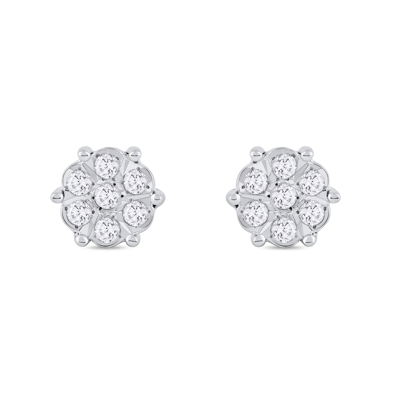0.11 CT. T.W. Diamond Flower Stud Earrings in 10K Gold