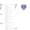 Thumbnail Image 4 of 4.0mm Heart-Shaped Tanzanite and 0.10 CT. T.W. Diamond Frame Stud Earrings in 10K Rose Gold
