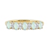 Thumbnail Image 2 of Oval Opal and 0.10 CT. T.W. Diamond Alternating Five Stone Anniversary Band in 10K Gold