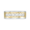 Thumbnail Image 3 of TRUE Lab-Created Diamonds by Vera Wang Love Men's 1.69 CT. T.W. Seven Stone Wedding Band in 14K Two-Tone Gold (F/VS2)