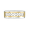Thumbnail Image 4 of TRUE Lab-Grown Diamonds by Vera Wang Love Men's 1.69 CT. T.W. Seven Stone Wedding Band in 14K Two-Tone Gold (F/VS2)