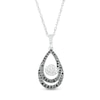 0.29 CT. T.W. Black and White Diamond Teardrop Swirl Pendant in Sterling Silver