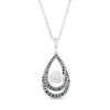 Thumbnail Image 1 of 0.29 CT. T.W. Black and White Diamond Teardrop Swirl Pendant in Sterling Silver